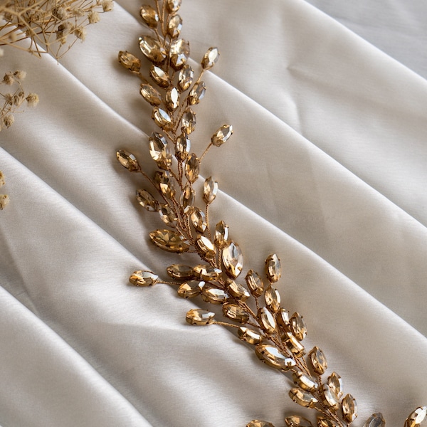 champagne wedding headpiece