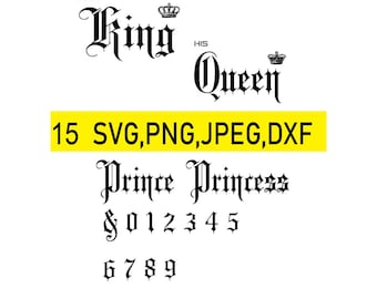 Rey y reina SVG / rey svg / queen svg / marido y esposa svg / esposa svg / marido svg / boda svg / matrimonio svg / luna de miel svg