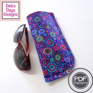 Soft Sided Sunglasses Case PDF SEWING PATTERN, Digital Download, How to Make a Padded Fabric Cover for Eye Wear, Easy Holder Tutorial image 1