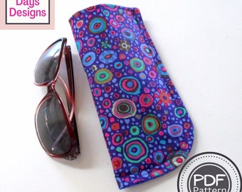 Soft Sided Sunglasses Case PDF SEWING PATTERN, Digital Download, How to Make a Padded Fabric Cover for Eye Wear, Easy Holder Tutorial