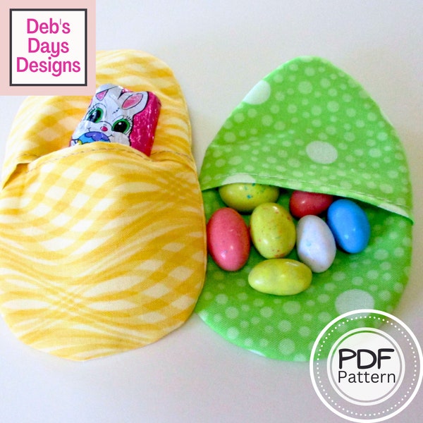 Fillable Fabric Easter Eggs PDF SEWING PATTERN, Digital Download, How to Sew Easy Handmade Reusable Cloth Pouches, Holiday Egg Hunt Tutorial