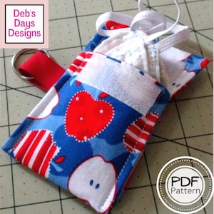 Keychain Pouch PDF SEWING PATTERN, Digital Download, How to Make a Handmade Fabric Storage Container, Clip On Backpacks and Purses, Tutorial