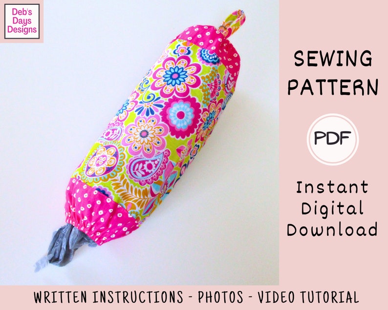 Decorative Grocery Bag Holder PDF SEWING PATTERN, Digital Download, How ...