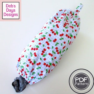 Grocery Bag Holder PDF SEWING PATTERN, Digital Download, How to Make a Fabric Storage Container, Organize Plastic Sacks & Kitchen Trash Bags