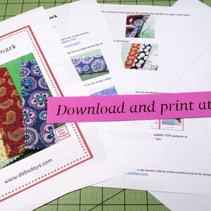 Fabric Bookmarks PDF SEWING PATTERN Pack, Instant Digital Download, Make Handmade Cloth Bookmarks, Small Gift Project Tutorial image 2