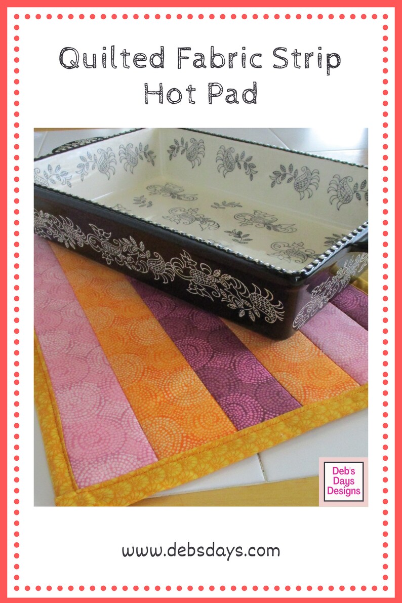 Quilted Hot Pad PDF SEWING PATTERN Instant Digital Download Etsy