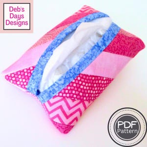 Quilted Pocket Tissue Holder PDF SEWING PATTERN, Digital Download, How to Make a Decorative Fabric Travel Tissue Case, Small Gift Tutorial