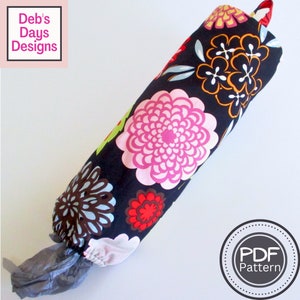 Canvas Grocery Bag Holder PDF SEWING PATTERN, Digital Download, How to Sew a Cloth Storage Container, Organize Plastic Sacks & Kitchen Bags