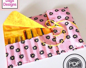 Crochet Hook Organizer PDF SEWING PATTERN, Digital Download, How to Make a Roll Up Crochet Hook Holder, Crafting Storage Wrap Tutorial