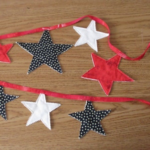 Star Garland PDF SEWING PATTERN, Digital Download, How to Sew a Fabric 4th of July Bunting Banner, Easy Americana Holiday Party Decorations image 3