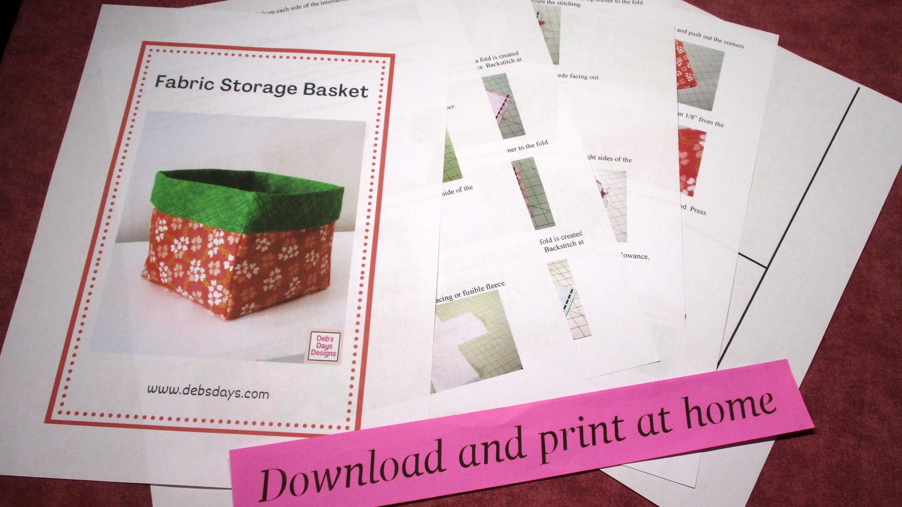 Fabric Storage Bin PDF SEWING PATTERN, Digital Download, How to Make a ...