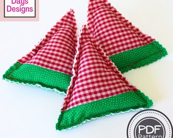 Fabric Watermelons PDF SEWING PATTERN, Digital Download, How to Make Handmade Cotton Melon Slices, Summer Tiered Tray Decor, Easy Tutorial