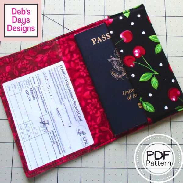 Passport & Card Holder PDF SEWING PATTERN, Digital Download, How to Sew a Fabric Travel Wallet, Storage Case for Passport and Vaccine Card