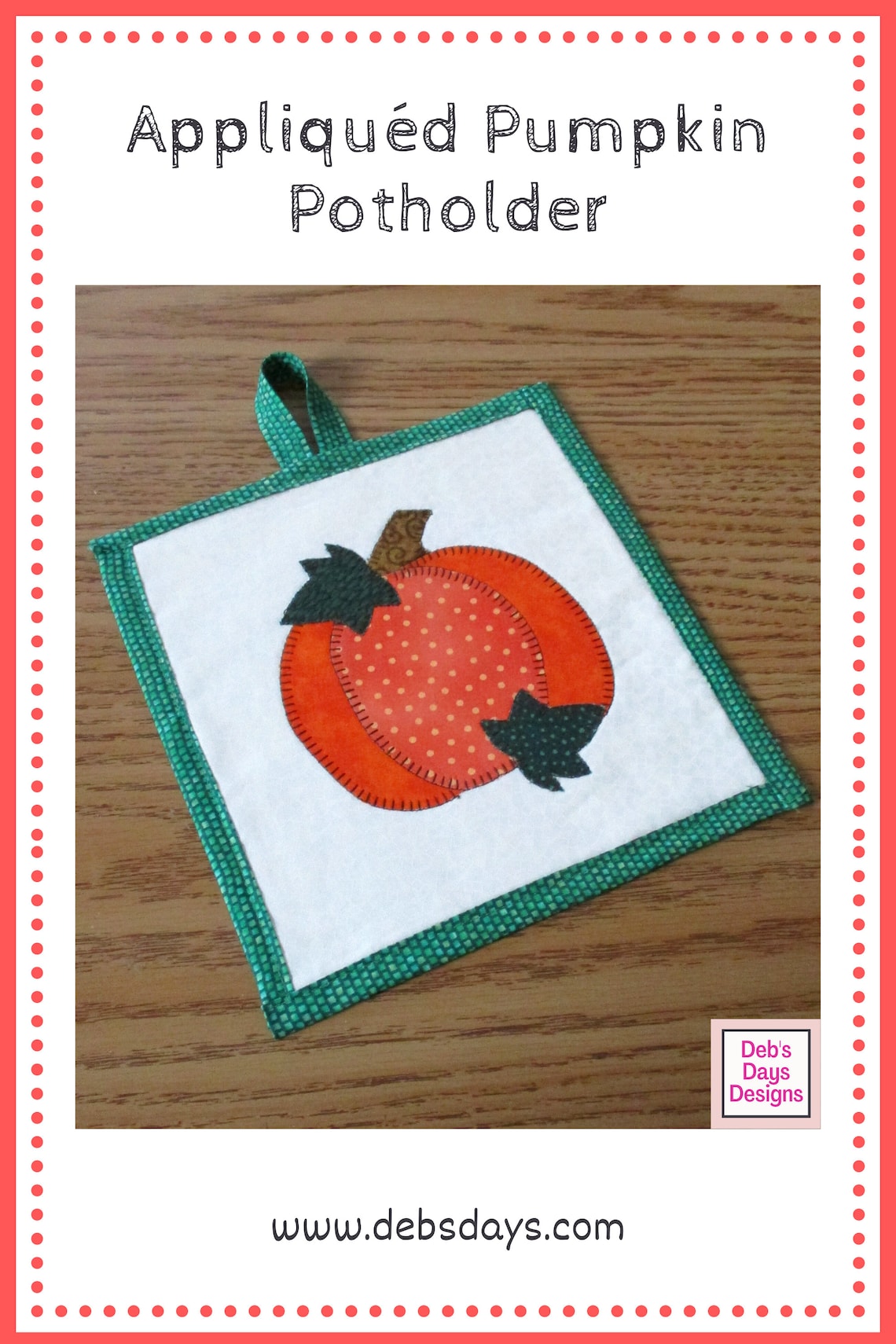 Pumpkin Potholder PDF Sewing PATTERN Digital Download DIY image 2