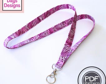 Fabric Lanyard PDF Sewing Pattern, Digital Download, How to Make a Cruise ID Holder for Neck