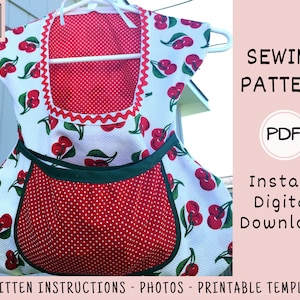 Clothespin Dress Bag PDF SEWING PATTERN, Digital Download, How to Make a Vintage Style Peg Holder, Retro Clothesline Laundry Tutorial image 4