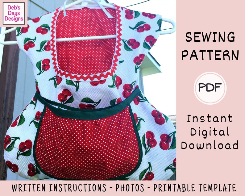 Clothespin Dress Bag PDF SEWING PATTERN, Digital Download, How to Make a Vintage Style Peg Holder, Retro Clothesline Laundry Tutorial image 4