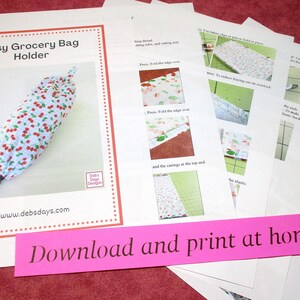 Grocery Bag Holder PDF SEWING PATTERN, Digital Download, How to Make a ...