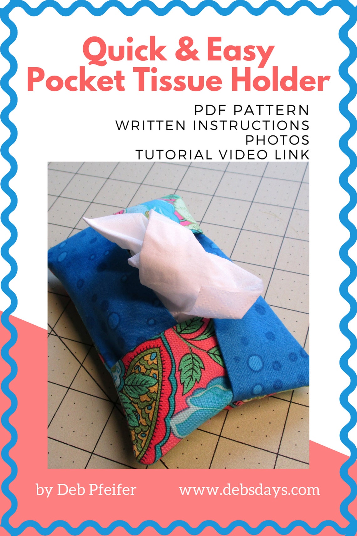 Easy Pocket Tissue Holder PDF Sewing PATTERN Instant Digital Etsy