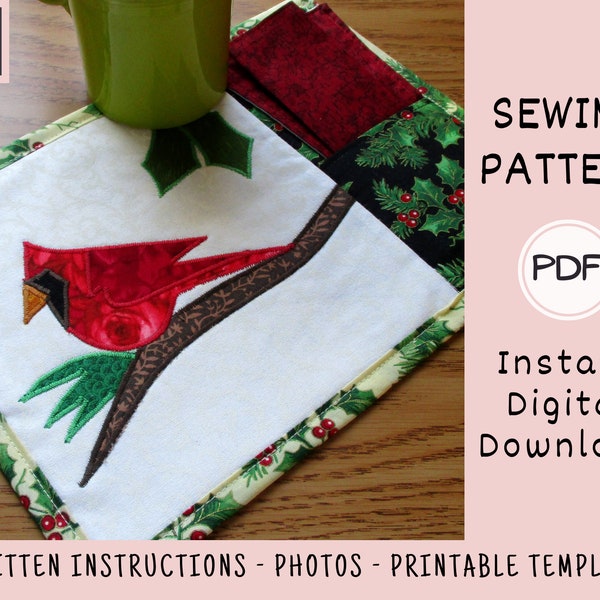 Quilted Mug Rug Patterns Etsy