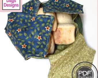 Cloth Bread Basket Liner PDF SEWING PATTERN, Digital Download, How to Make a Handmade Fabric Roll Warmer, Kitchen Tabletop Tutorial