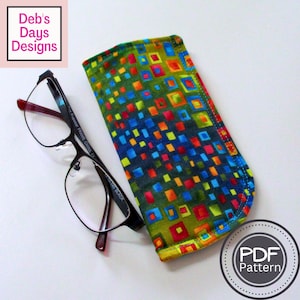 Soft Sided Eyeglass Case PDF SEWING PATTERN, Digital Download, How to Make a Fabric Cover for Eye Wear, Handmade Glasses Holder Tutorial