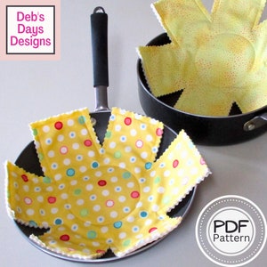 Pan Protectors PDF SEWING PATTERN, Digital Download, How to Sew Fabric Pan and Pot Protectors, Decorative Padding Between Dishes image 1