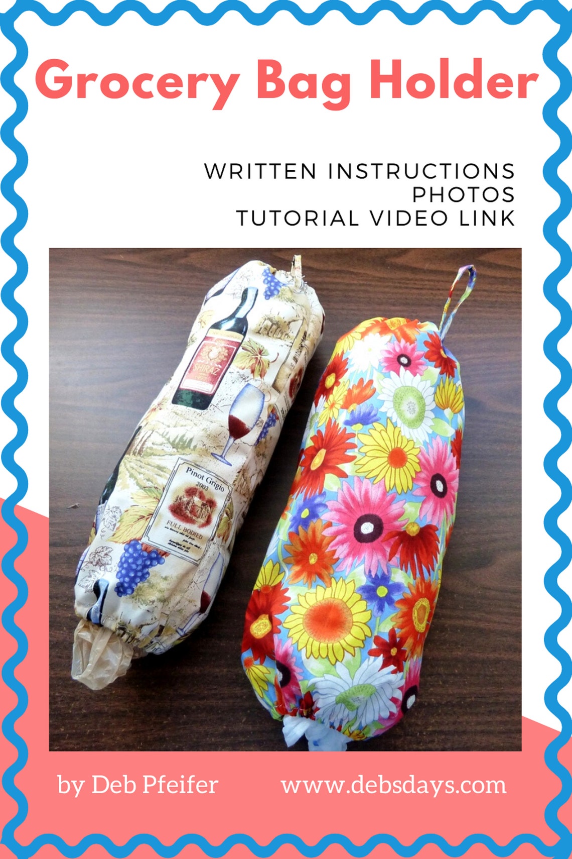 Grocery Bag Holder PDF SEWING Pattern Instant Digital Etsy