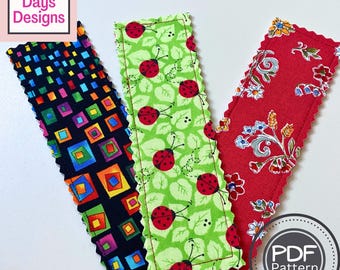Easy Fabric Bookmark PDF SEWING PATTERN, Digital Download, How to Make a Simple Gift for Readers, Quick Beginner Project