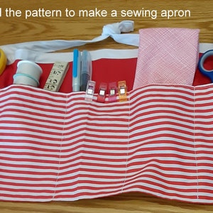 Gardening Apron PDF SEWING PATTERN, Digital Download, How to Make a Pocketed Cotton Apron, Utility Organizer, Easy Project Tutorial image 4