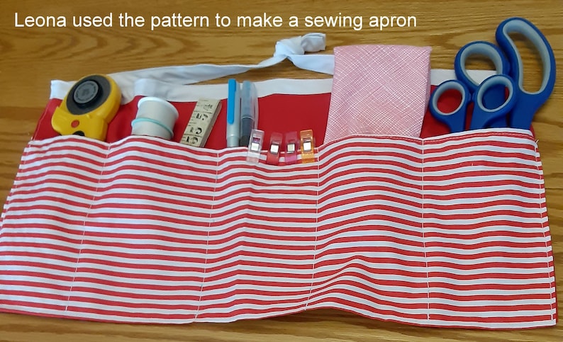 Gardening Apron PDF SEWING PATTERN, Digital Download, How to Make a Pocketed Cotton Apron, Utility Sewing Organizer, Easy Project Tutorial image 4