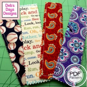 Easy Fabric Bookmark PDF SEWING PATTERN, Digital Download, How to Make a Simple Handmade Kids and Readers Gift, Quick Cotton Craft Tutorial image 1