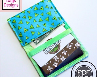 Bifold Fabric Wallet PDF SEWING PATTERN, Digital Download, How to Make a Handmade Cloth Money and Card Holder, Simple Minimalist Project