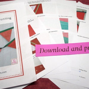 Watermelon Garland PDF SEWING PATTERN, Digital Download, How to Make a Summertime Fabric Bunting Banner, Picnic Party, Easy Tutorial image 2
