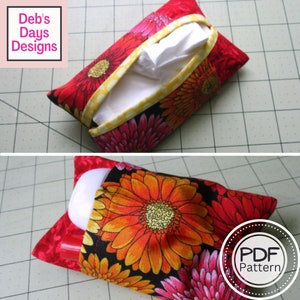 Pocketed Tissue Holder PDF SEWING PATTERN, Digital Download, How to Make a Handmade Travel Tissue Cover, Quick Last Minute Gift Tutorial