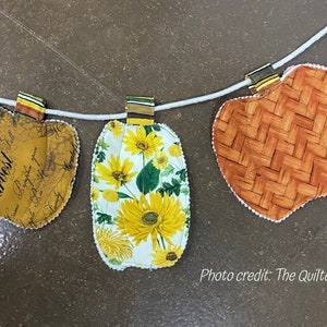 Pumpkin Garland PDF SEWING PATTERN, Digital Download, How to Make a Quilted Fabric Fall Bunting, Autumn Holiday Hanging Banner Tutorial image 3