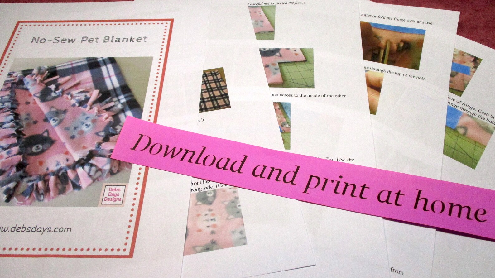 Fleece Pet Blanket PDF SEWING PATTERN, Digital Download, How to Make a