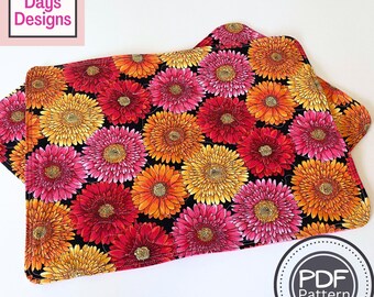 Rounded Corner Placemat PDF SEWING PATTERN, Digital Download, How to Sew a Reversible Placemat Set Tutorial