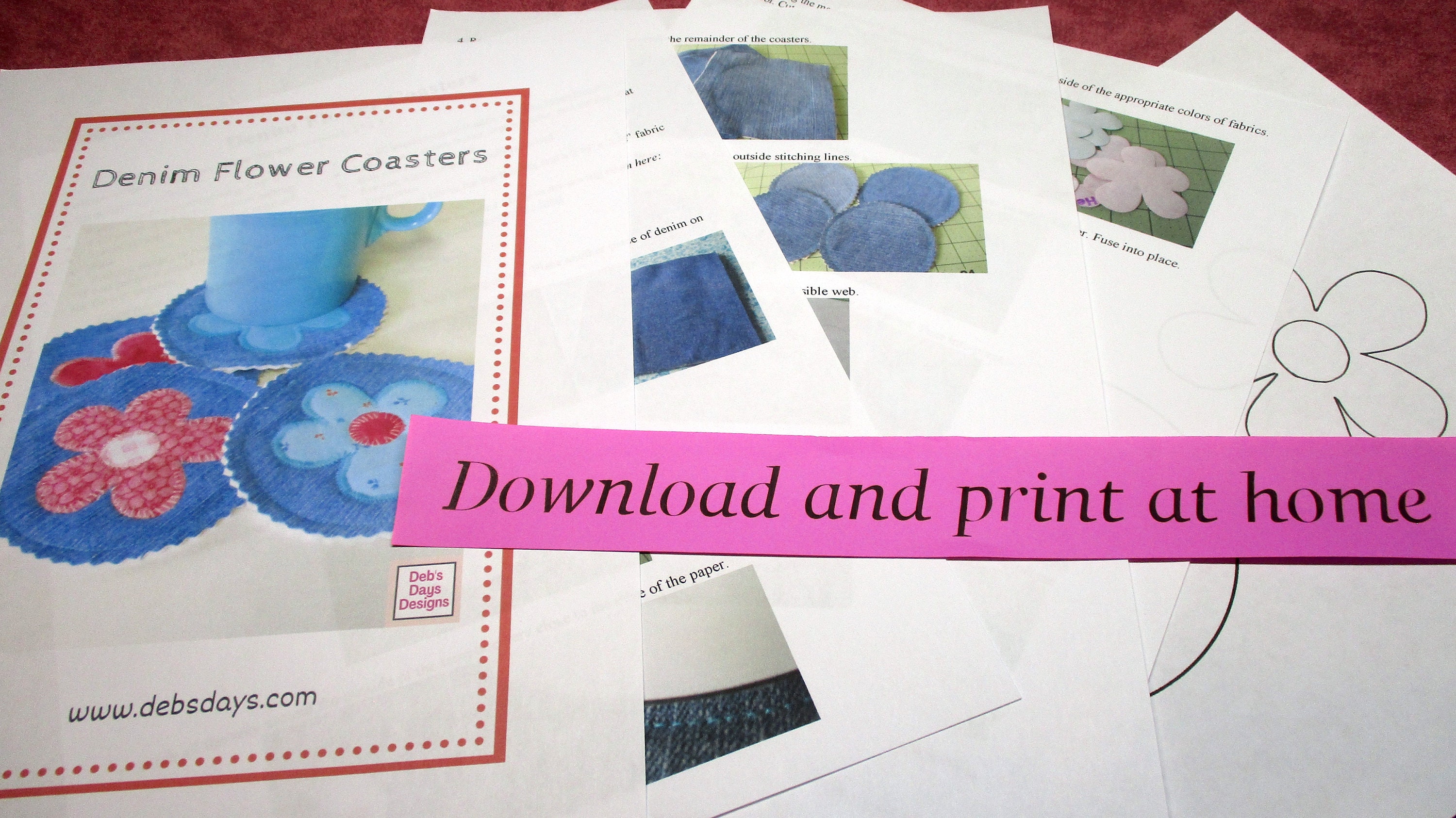 Printable Coaster Patterns.pdf Flower Coaster Set PDF SEWING PATTERN, Digital Download, How to Make ...