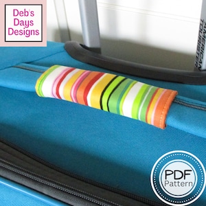 Luggage Handle Wrap PDF SEWING PATTERN, Digital Download, How to Make a Handmade Fabric Suitcase Cover, Baggage Identifier Tutorial