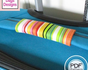 Luggage Handle Wrap PDF SEWING PATTERN, Digital Download, How to Make a Handmade Fabric Suitcase Cover, Baggage Identifier Tutorial