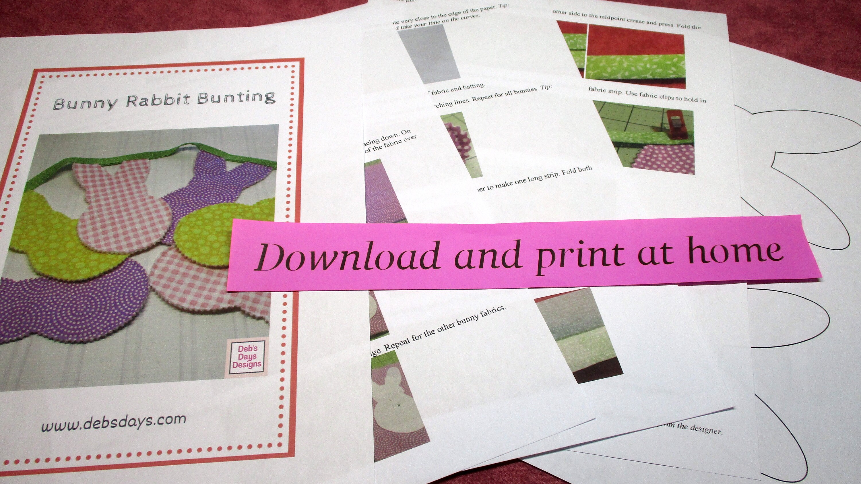 Easter Bunny Garland PDF SEWING PATTERN, Digital Download, How to Make ...