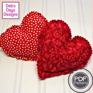 Plush Fabric Hearts PDF SEWING PATTERN, Digital Download, How to Make Handmade Stuffed Valentine's Day Shapes, Tiered Tray Decor