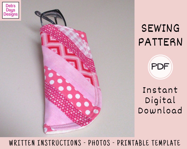 Quilted Eyeglass Case PDF SEWING PATTERN Digital Download Etsy