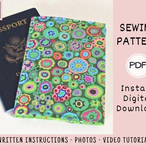 Passport Holder PDF SEWING PATTERN, Digital Download, How to Make a Fabric Passport Cover, Travel Organizer Cloth Case, Easy Tutorial image 5