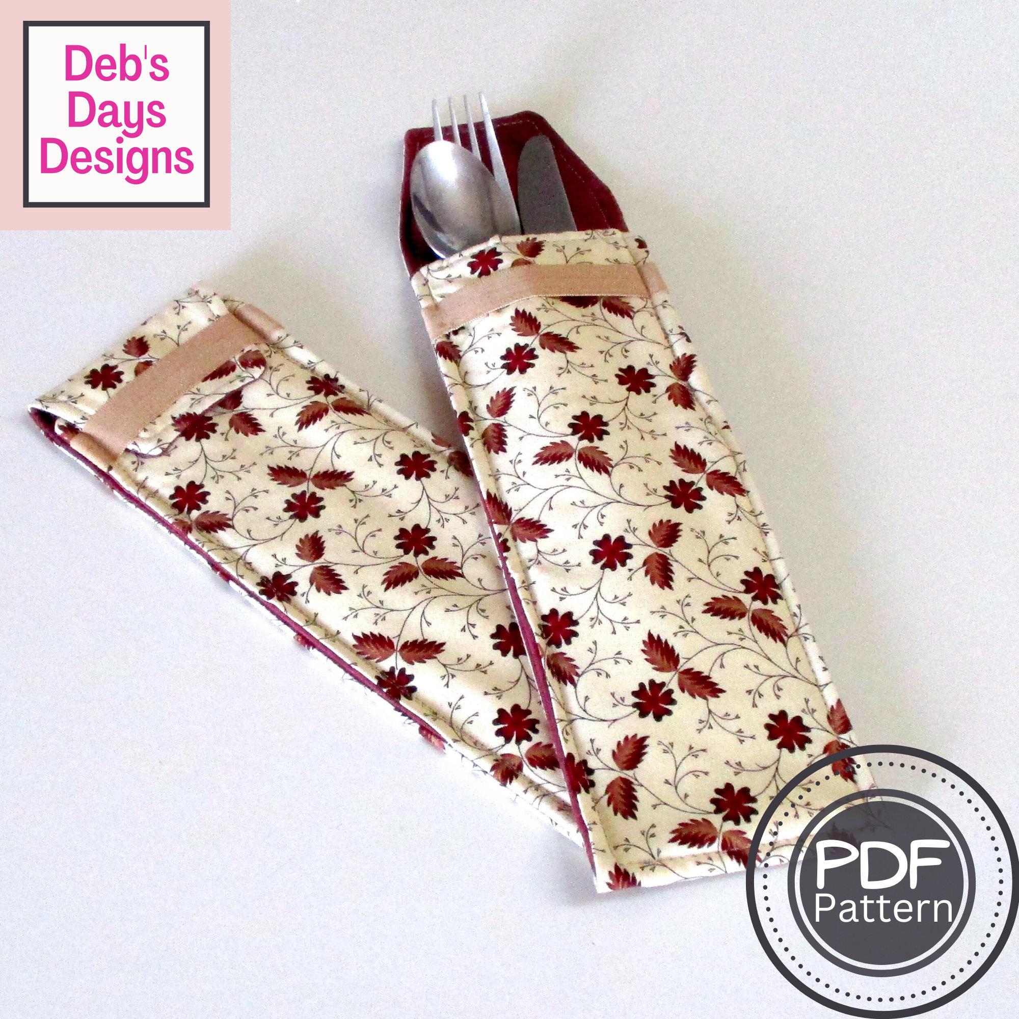 Cutlery Pouch PDF SEWING PATTERN Digital Download How to Make a Handmade Silverware Pocket Cloth Fabric Utensil Holder Tutorial Etsy