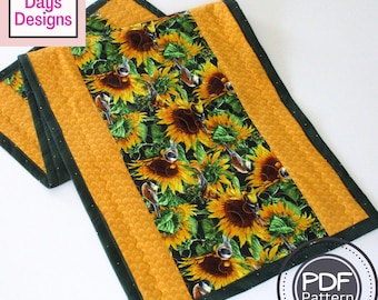 Easy Quilted Table Runner PDF QUILTING PATTERN, Digital Download, How to Make a Simple Holiday or Seasonal Tabletop Decoration