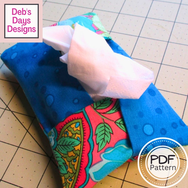 Easy Pocket Tissue Holder PDF SEWING PATTERN, Digital Download, How to Make a Decorative Fabric Tissue Case, Quick Gift Tutorial