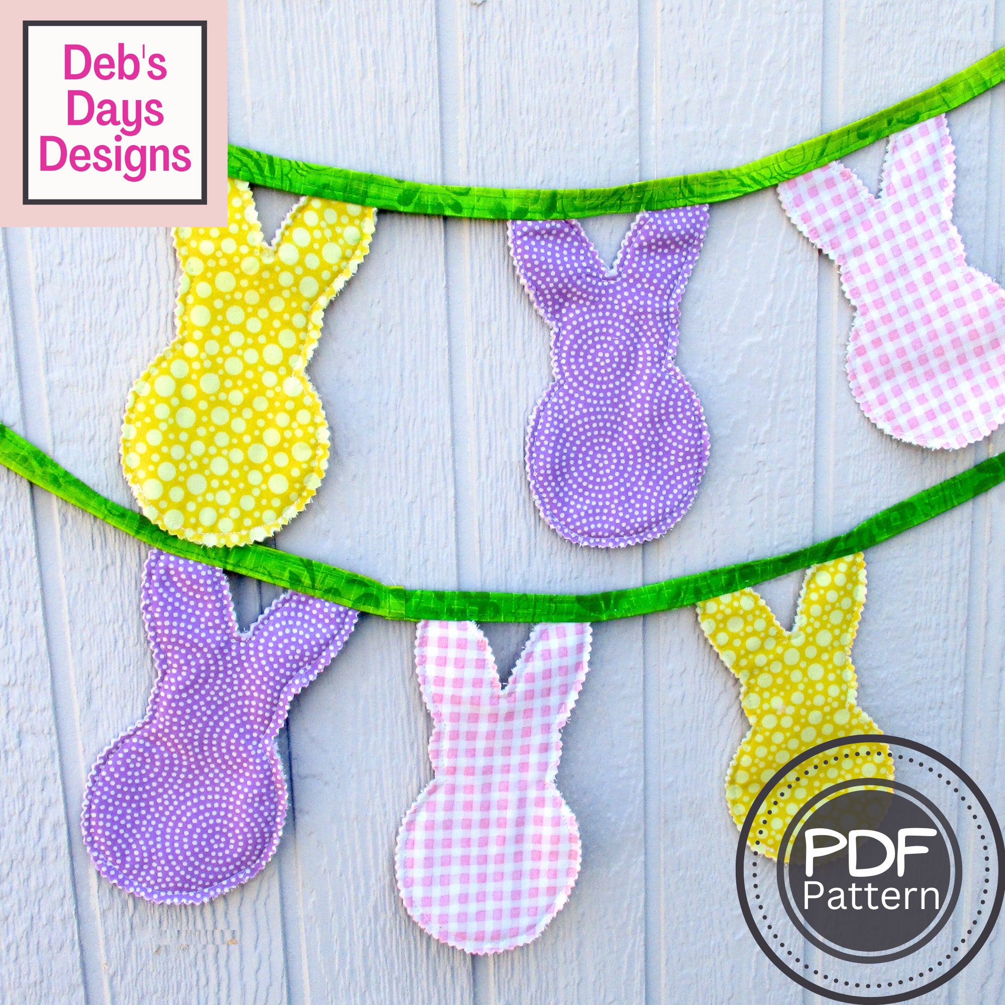 Easter Bunny Garland PDF SEWING PATTERN, Digital Download, How to Make ...