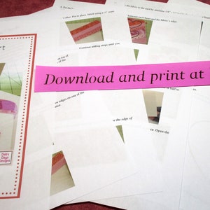 Valentine's Day Cards PDF SEWING PATTERN, Digital Download, How to Make Handmade Heart Fabric Strip Cards, Notecard Craft Tutorial image 2